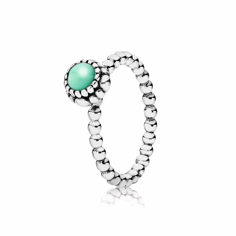 Pandora Birthday Blooms Ring May Ireland - Sterling Silver/Turquoise/Chrysoprase - 896215WUC